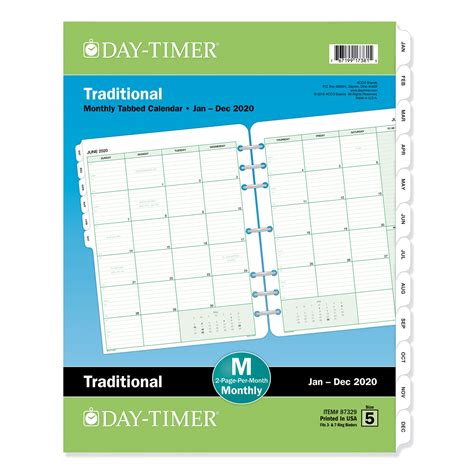 day timer monthly planner refill.